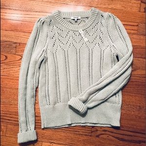 Madewell Pointelle Puff-Sleeve Sweater